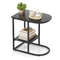 CShaped Modern Sofa Side Table With Faux Marble Tabletop  Storage Shelf SpaceSaving End Table For L 7
