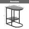 CShaped Modern Sofa Side Table With Faux Marble Tabletop  Storage Shelf SpaceSaving End Table For L 5
