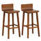 Solid Wood Bar Stools Set With Curved Seat  Back Rustic Counter Height Chairs For Kitchen Bar Or Co 0