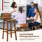Solid Wood Bar Stools Set With Curved Seat  Back Rustic Counter Height Chairs For Kitchen Bar Or Co 5