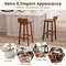Solid Wood Bar Stools Set With Curved Seat  Back Rustic Counter Height Chairs For Kitchen Bar Or Co 6