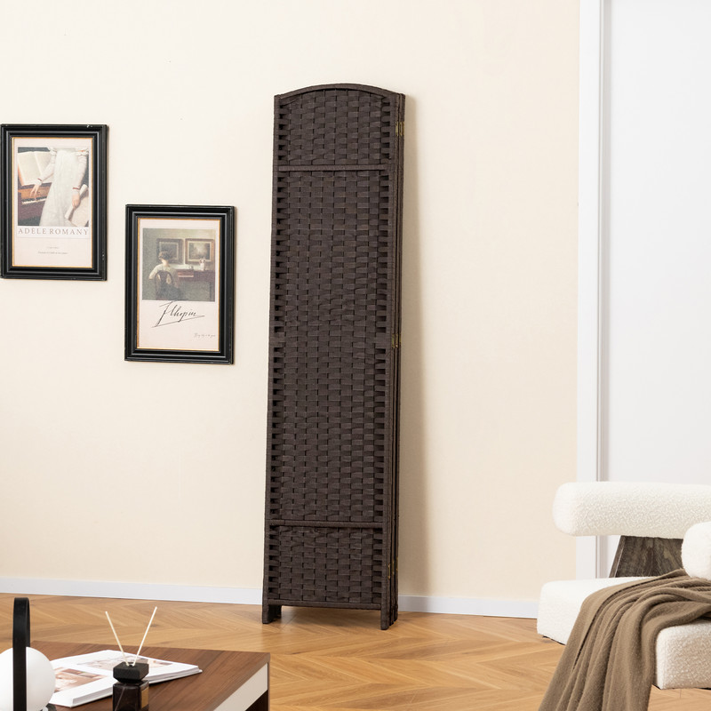 HandWoven Panel Room Divider Tall Folding Privacy Screen With Solid Wood Frame No Assembly Needed 7