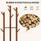 Freestanding Wooden Coat Tree with 3 Display Storage Shelves & 9 Hooks, Durable Rubberwood Entryway Organizer