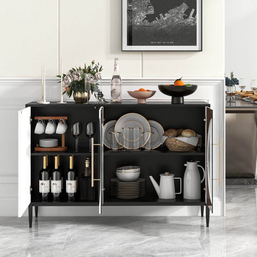 Stylish Sideboard Cabinet with Tempered Glass Door – Perfect for Living Room, Dining Room & Kitchen Storage