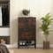Industrial Shoe Storage Cabinet with 2 Flip Drawers & 1 Bottom Metal Shelf, Space-Saving Entryway Organizer