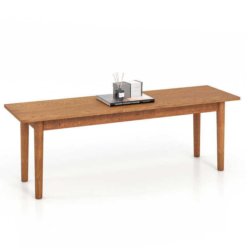 Solid Wood Dining Bench & Entryway Bench with Rubber Wood Legs – Rustic, Multifunctional, and Sturdy