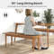 Solid Wood Dining Bench & Entryway Bench with Rubber Wood Legs – Rustic, Multifunctional, and Sturdy