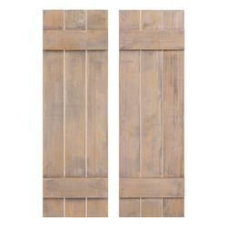 farmhouse paulownia wood window shutters set, rustic wall decor for indoor & outdoor windows