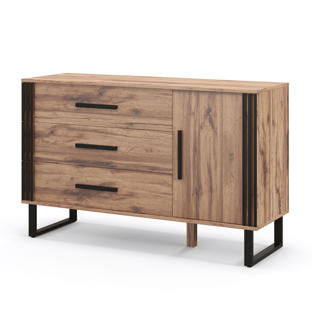 Modern Sideboard Buffet Cabinet Credenza Wooden Storage Cabinet With Drawers Adjustable Shelf  Door 0
