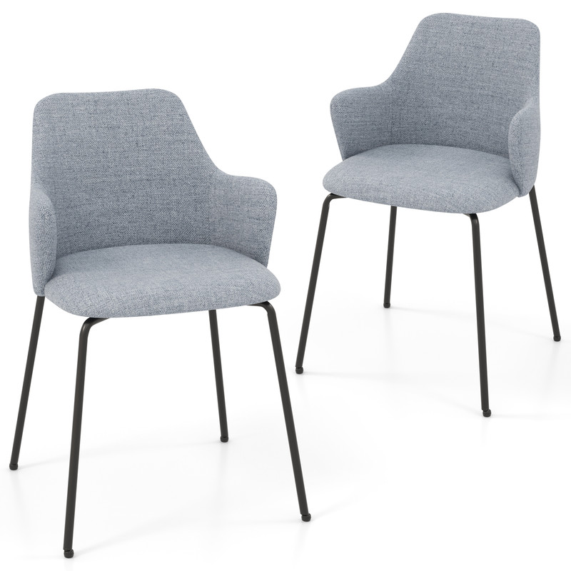 Modern Dining Chairs Set With Curved Backrest Wide Seat And Armrests Upholstered Accent Chairs For  0