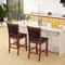 Ergonomic Upholstered Counter Stools With Solid Rubber Wood Frame Comfortable Bar Chairs With Cushi 1