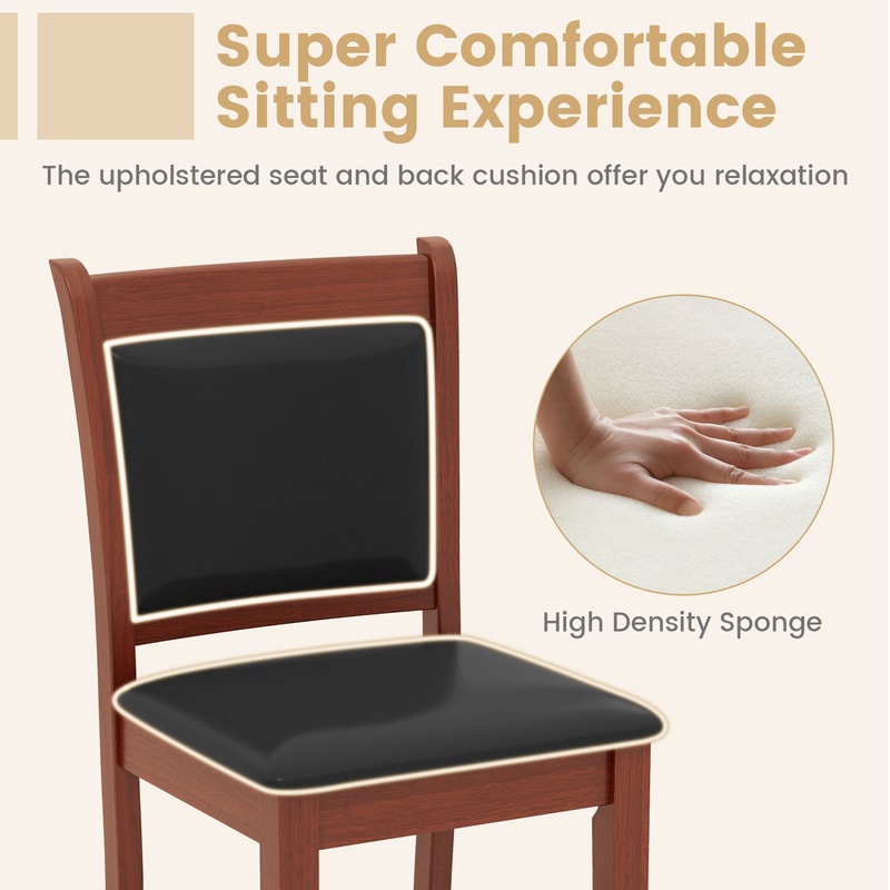 Ergonomic Upholstered Counter Stools With Solid Rubber Wood Frame Comfortable Bar Chairs With Cushi 5