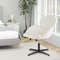 Ergonomic Swivel Cross Legged Chair With Rocking Function  Adjustable Height Soft Teddy Fabric Vani 3