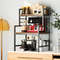 Rustic Microwave Stand With Open Shelves  HeavyDuty Frame SpaceSaving Kitchen Rack  Countertop Orga 1