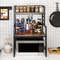 Rustic Microwave Stand With Open Shelves  HeavyDuty Frame SpaceSaving Kitchen Rack  Countertop Orga 2