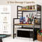 Rustic Microwave Stand With Open Shelves  HeavyDuty Frame SpaceSaving Kitchen Rack  Countertop Orga 3
