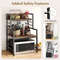 Rustic Microwave Stand With Open Shelves  HeavyDuty Frame SpaceSaving Kitchen Rack  Countertop Orga 4