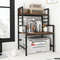 Rustic Microwave Stand With Open Shelves  HeavyDuty Frame SpaceSaving Kitchen Rack  Countertop Orga 5