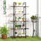 Rustic Industrial Bookcase With Metal Frame And Open Storage Shelves Tall Bookshelf For Modern  Vin 2