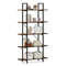 Rustic Industrial Bookcase With Metal Frame And Open Storage Shelves Tall Bookshelf For Modern  Vin 7