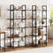 Rustic Industrial Bookcase With Metal Frame And Open Storage Shelves Tall Bookshelf For Modern  Vin 4