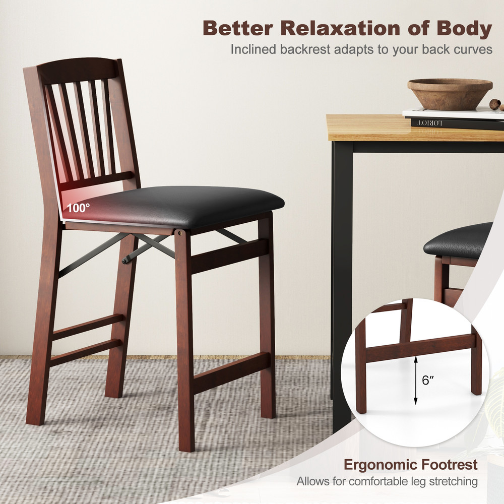 Folding Counter Stools Set Of 2 Padded Kitchen Island Chairs With 400lb Capacity  SpaceSaving Desig 4