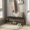 50 Inch Solid Wood Dining Bench Upholstered Table Bench With Faux Leather Padded Seat 0