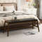 50 Inch Solid Wood Dining Bench Upholstered Table Bench With Faux Leather Padded Seat 1