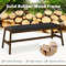 50 Inch Solid Wood Dining Bench Upholstered Table Bench With Faux Leather Padded Seat 4