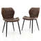 Set Of 2 Dining Chairs With Padded Back Modern Metal Leg Chairs With Adjustable Foot Pads 6