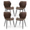 Set Of 2 Dining Chairs With Padded Back Modern Metal Leg Chairs With Adjustable Foot Pads 5