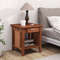 Rattan Nightstand With Drawer Storage Shelf MidCentury End Table For Bedroom Living Room Or Office 1