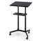 HeightAdjustable Mobile Lectern Rolling Laptop Cart With Tilting Tabletop Storage Tray 7