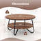 335 Inch Round Coffee Table With Wood Grain Finish  HeavyDuty Metal Frame Sturdy  Stylish 5