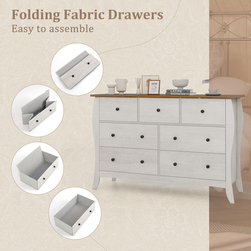 7Drawer Fabric Closet Organizer Foldable Storage Solution For Farmhouse Style 3