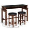 Stylish 3Piece Home Bar Set 2 Upholstered Bar Stools With Outlets USB Ports  Storage 7