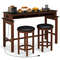 Stylish 3Piece Home Bar Set 2 Upholstered Bar Stools With Outlets USB Ports  Storage 6