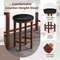 Stylish 3Piece Home Bar Set 2 Upholstered Bar Stools With Outlets USB Ports  Storage 4