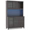 Stylish Kitchen Hutch With Builtin LED Lights  Charging Station Spacious Pantry Storage Cabinet 7