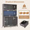 Stylish Kitchen Hutch With Builtin LED Lights  Charging Station Spacious Pantry Storage Cabinet 5