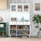 77Inch Kitchen Pantry Storage Cabinet With LED Lights  Power Outlets Modern Buffet Hutch For Organi 0