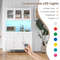 77Inch Kitchen Pantry Storage Cabinet With LED Lights  Power Outlets Modern Buffet Hutch For Organi 5