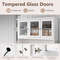 77Inch Kitchen Pantry Storage Cabinet With LED Lights  Power Outlets Modern Buffet Hutch For Organi 2