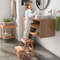 Solid Fir Wood 2Step Stool Foldable Step Ladder Plant Display Shelf For Small Spaces 0