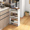 4 Tier Rolling Storage Cart Slim Kitchen Cart on Wheels with Open Shelves and Handle Space Saving Organizer