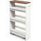 4 Tier Rolling Storage Cart Slim Kitchen Cart on Wheels with Open Shelves and Handle Space Saving Organizer