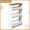 4 Tier Rolling Storage Cart Slim Kitchen Cart on Wheels with Open Shelves and Handle Space Saving Organizer