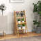 Multifunctional 3 in 1 Ladder Chair Display Plant Stand for Library Kitchen Office-Natural