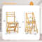 Multifunctional 3 in 1 Ladder Chair Display Plant Stand for Library Kitchen Office-Natural