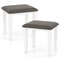 Faux Leather Vanity Stool Chair Set of 2 for Makeup Room and Living Room Gray & White Acacia Wood Stools